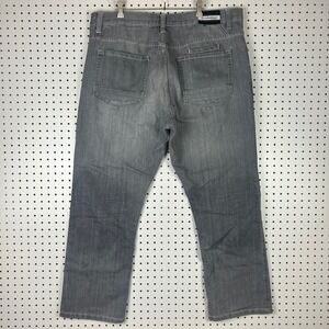 Evolution In Design Grey Baggy Fit Denim Jeans 42x32 Stitched Gothic Punk White